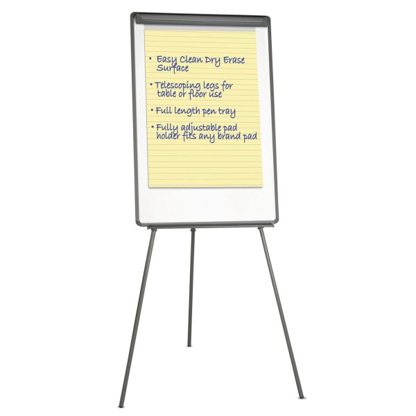 Basic Tripod Melamine Presentation Easel, 22.5 x 42, White Black For Discount - Image 5
