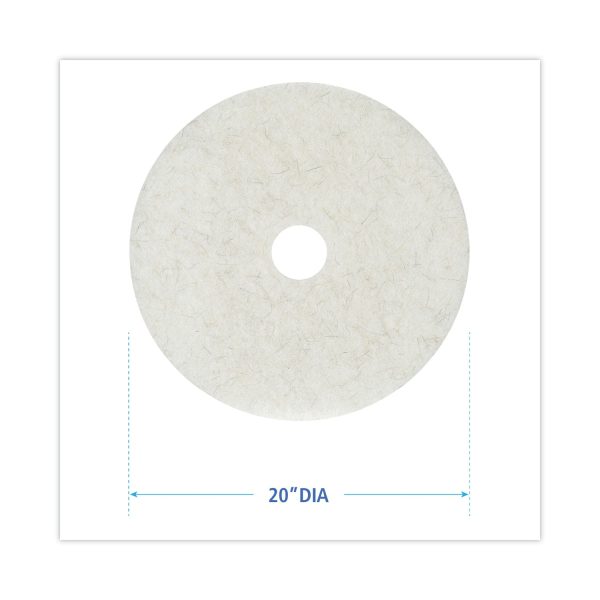 Natural Burnishing Floor Pads, 20  Diameter, White, 5 Carton For Discount - Image 2