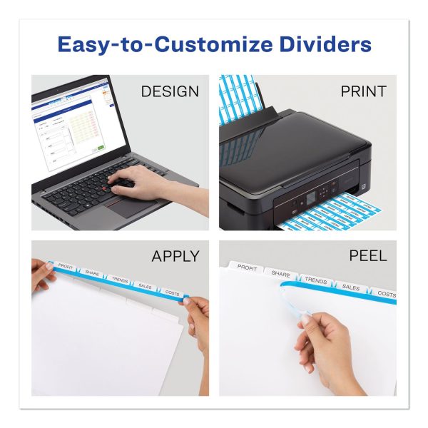 Print and Apply Index Maker Clear Label Plastic Dividers w Printable Label Strip, 5-Tab, 11 x 8.5, Frosted Clear Tabs, 5 Sets Fashion - Image 2