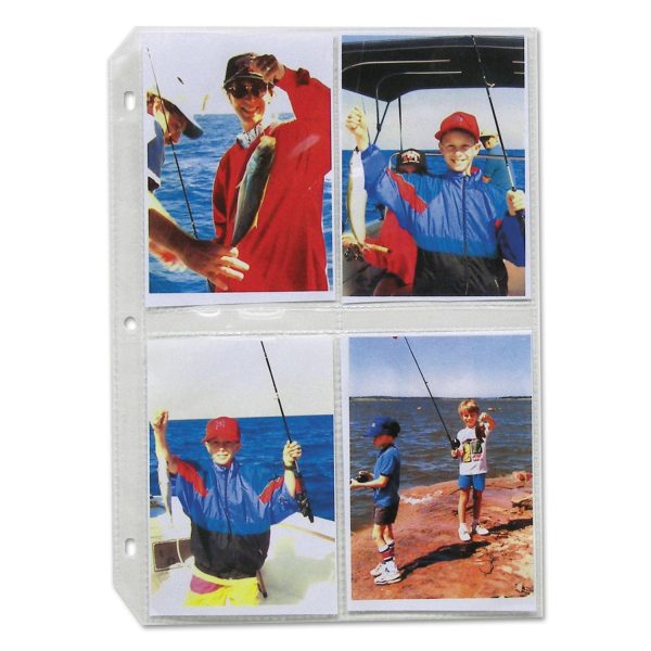 Clear Photo Pages for Eight 3.5 x 5 Photos, 3-Hole Punched, 11.25 x 8.13, 50 Box For Sale