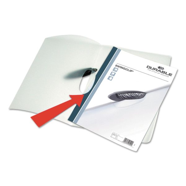 Swingclip Clear Report Cover, Swing Clip, 8.5 x 11, Black Clip, 25 Box For Cheap - Image 3