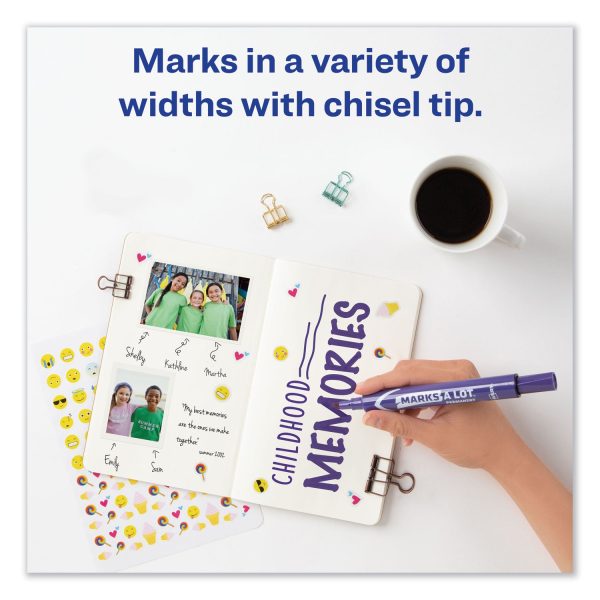 MARKS A LOT Large Desk-Style Permanent Marker, Broad Chisel Tip, Purple, Dozen (8884) For Discount - Image 4