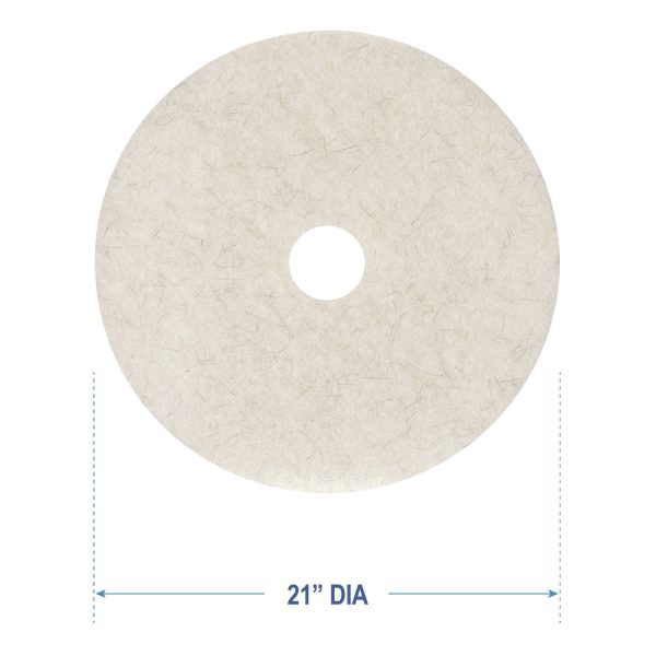 Natural Burnishing Floor Pads, 21  Diameter, White, 5 Carton Fashion - Image 3