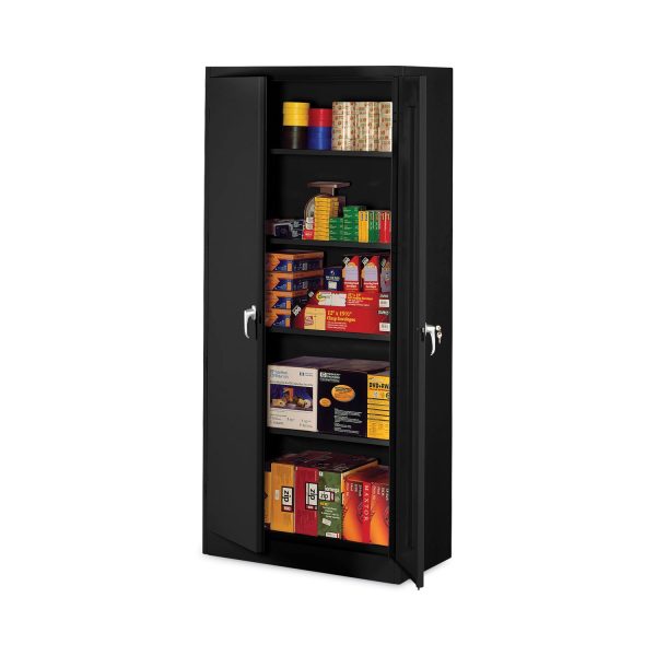 Assembled 78  High Heavy-Duty Welded Storage Cabinet, Four Adjustable Shelves, 36w x 24d, Black Online now - Image 3