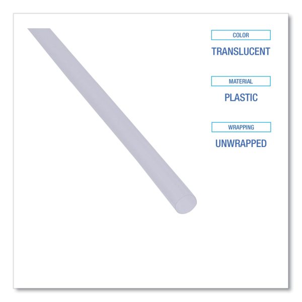 Jumbo Straws, 7.75 , Plastic, Translucent, Unwrapped, 250 Pack, 50 Packs Carton Online now - Image 4