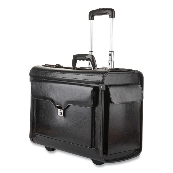 Catalog Case on Wheels, Fits Devices Up to 17.3 , Leather, 19 x 9 x 15.5, Black Online now - Image 3