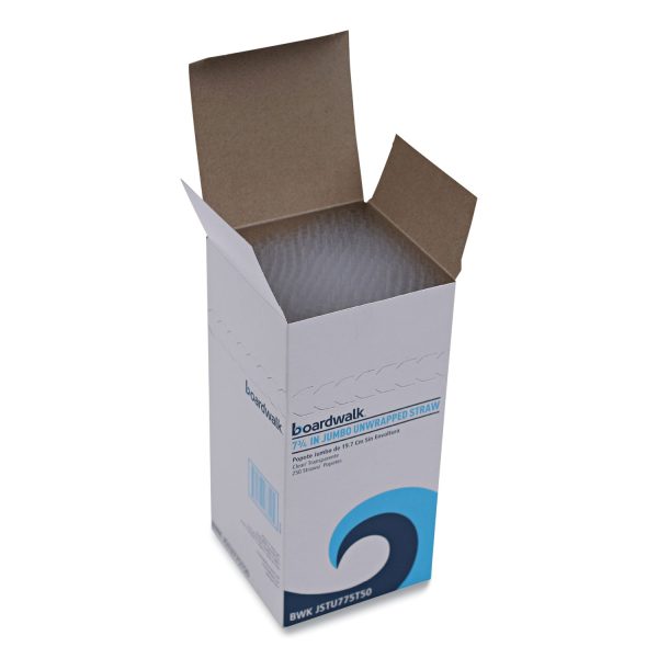 Jumbo Straws, 7.75 , Plastic, Translucent, Unwrapped, 250 Pack, 50 Packs Carton Online now