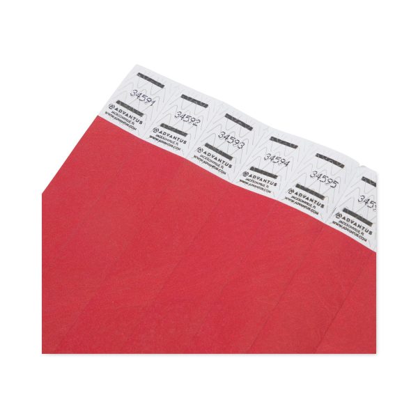 Crowd Management Wristbands, Sequentially Numbered, 10  x 0.75 , Red, 100 Pack Cheap - Image 3