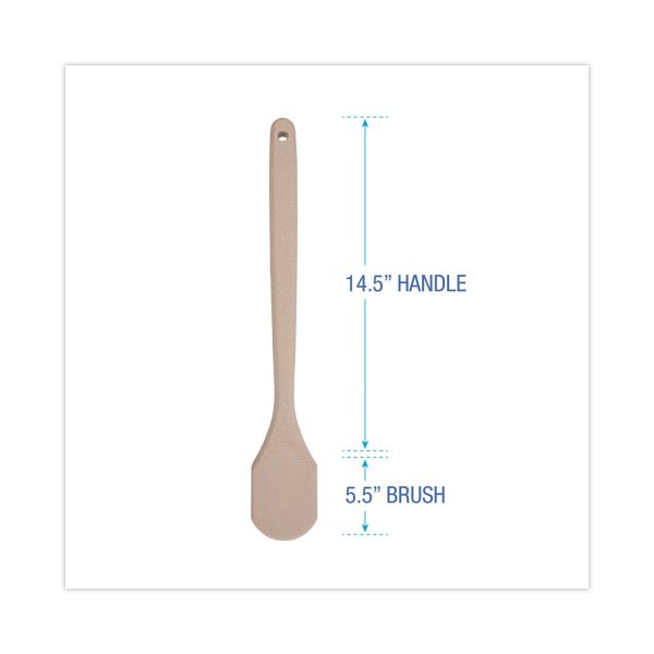 Utility Brush, Cream Nylon Bristles, 5.5  Brush, 14.5  Tan Plastic Handle Cheap - Image 2