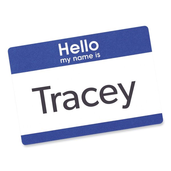 Printable Adhesive Name Badges, 3.38 x 2.33, Blue  Hello , 100 Pack Online Hot Sale - Image 2
