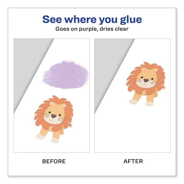 Permanent Glue Stic Value Pack, 0.26 oz, Applies Purple, Dries Clear, 6 Pack For Sale - Image 3