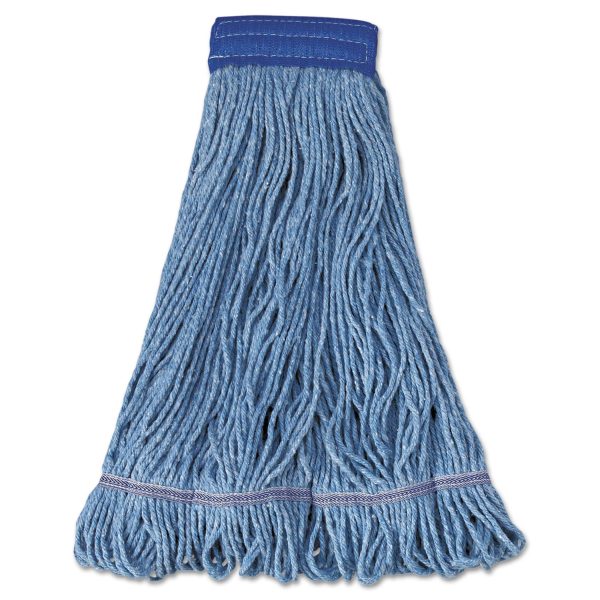 Super Loop Wet Mop Head, Cotton Synthetic Fiber, 5  Headband, X-Large Size, Blue, 12 Carton Online Hot Sale