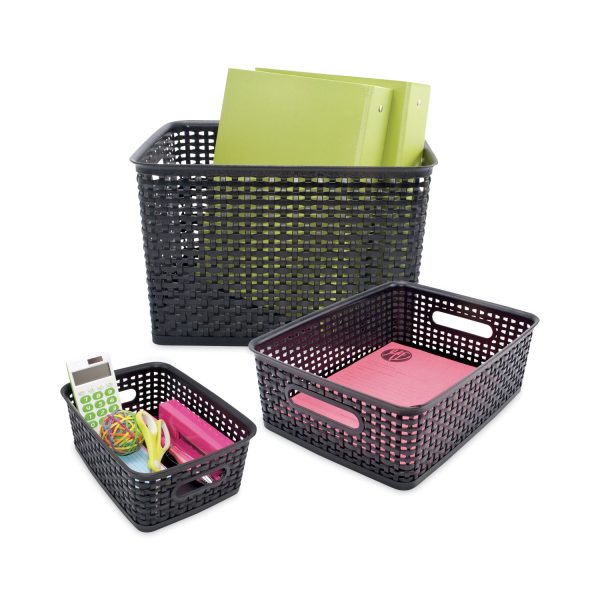 Weave Bins, 13.63 x 10.75 x 9, Black, 3 Pack Discount - Image 4