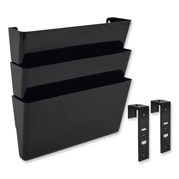 DocuPocket Stackable Three-Pocket Partition Wall File, 3 Sections, Letter Size, 13  x 4 , Black Cheap - Image 5