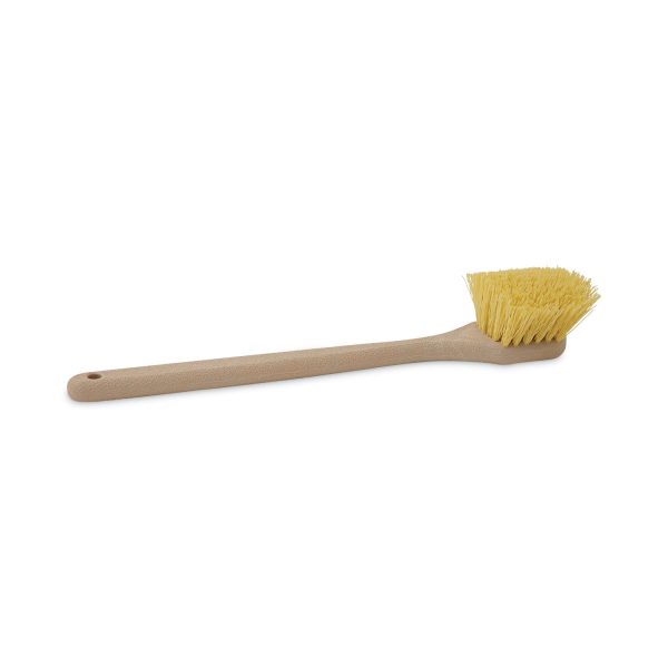 Utility Brush, Cream Polypropylene Bristles, 5.5 Brush, 14.5  Tan Plastic Handle on Sale