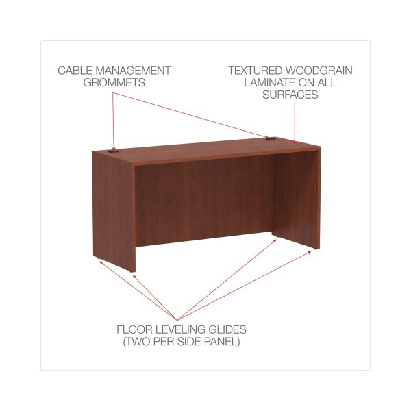 Alera Valencia Series Credenza Shell, 59.13w x 23.63d x 29.5h, Medium Cherry Hot on Sale - Image 3