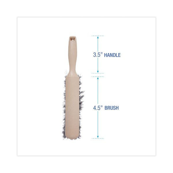 Counter Brush, Gray Flagged Polypropylene Bristles, 4.5  Brush, 3.5  Tan Plastic Handle Fashion - Image 2