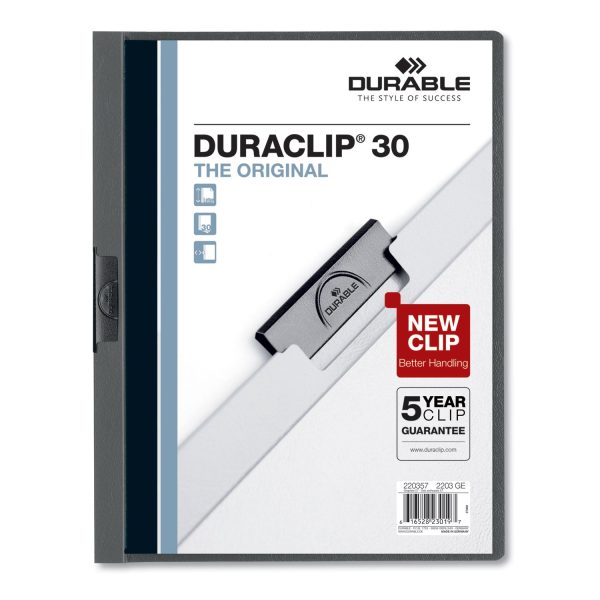 DuraClip Report Cover, Clip Fastener, 8.5 x 11, Clear Graphite, 25 Box Online