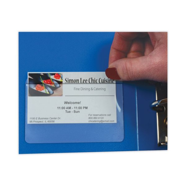 Self-Adhesive Business Card Holders, Top Load, 2 x 3.5, Clear, 10 Pack Cheap - Image 3