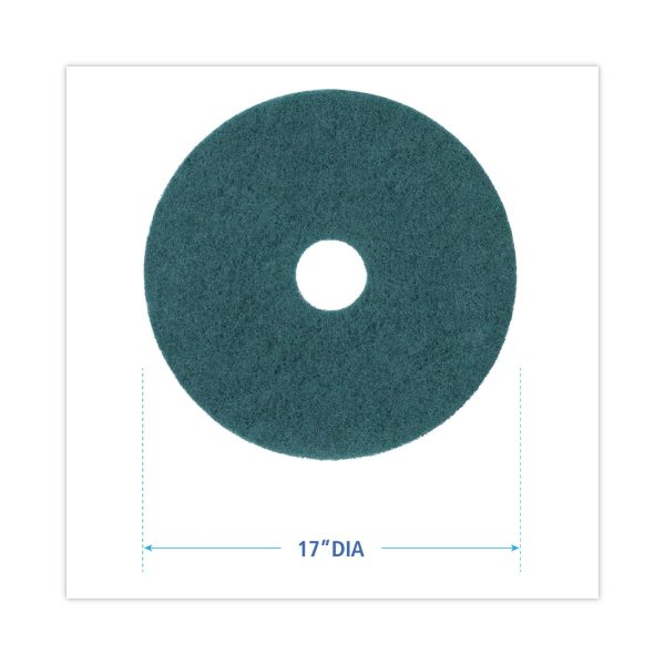 Heavy-Duty Scrubbing Floor Pads, 17  Diameter, Green, 5 Carton on Sale - Image 2