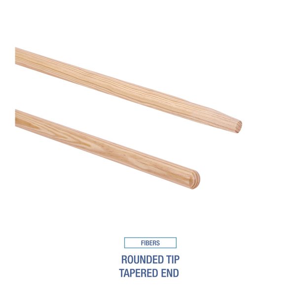 Tapered End Broom Handle, Lacquered Hardwood, 1.13  dia x 54 , Natural Online now - Image 4