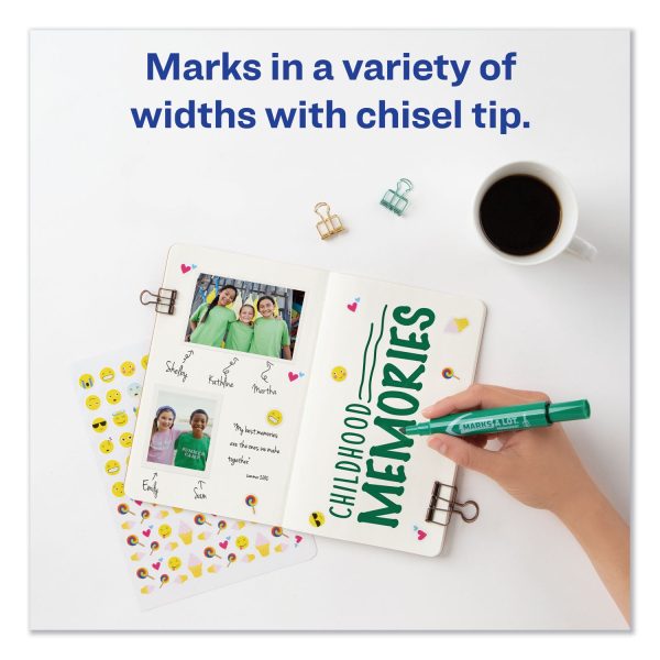 MARKS A LOT Regular Desk-Style Permanent Marker, Broad Chisel Tip, Green, Dozen (7885) Online - Image 4