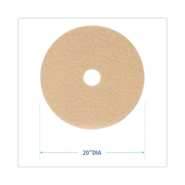 Burnishing Floor Pads, 20  Diameter, Tan, 5 Carton Sale - Image 2