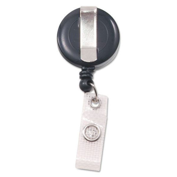 Deluxe Retractable ID Reel with Badge Holder, 24  Extension, Black, 12 Box Sale - Image 2