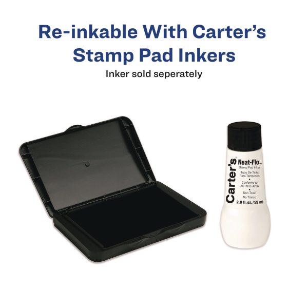 Pre-Inked Felt Stamp Pad, 4.2 5x 2.75 , Black For Cheap - Image 5