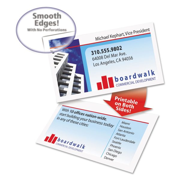 Clean Edge Business Cards, Laser, 2 x 3.5, White, 200 Cards, 10 Cards Sheet, 20 Sheets Pack For Discount - Image 4