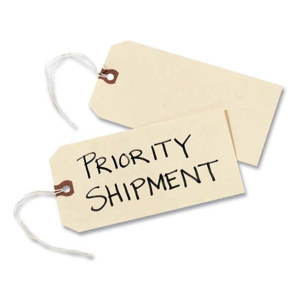 Strung Shipping Tags, 11.5 pt Stock, 6.25 x 3.13, Manila, 1,000 Box Cheap