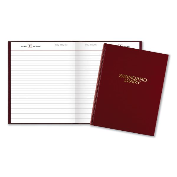 Standard Diary Daily Diary, 2024 Edition, Medium College Rule, Red Cover, (200) 9.5 x 7.5 Sheets Online Sale - Image 3