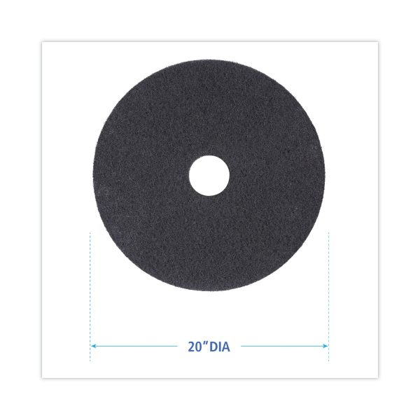 High Performance Stripping Floor Pads, 20  Diameter, Black, 5 Carton For Discount - Image 2