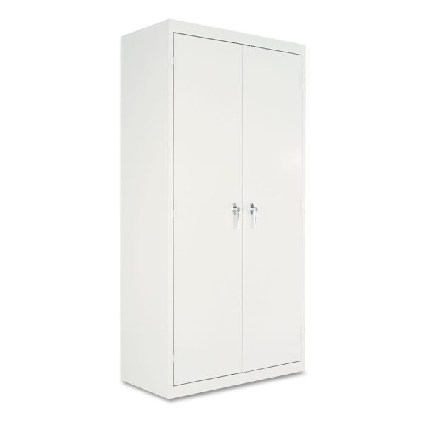 Assembled 72  High Heavy-Duty Welded Storage Cabinet, Four Adjustable Shelves, 36w x 18d, Light Gray Hot on Sale - Image 2