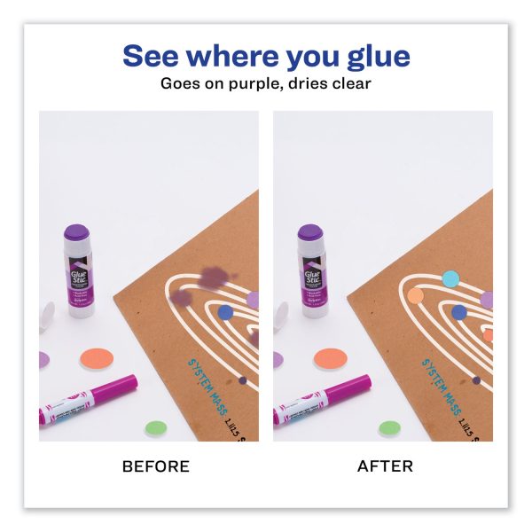 Permanent Glue Stic, 1.27 oz, Applies Purple, Dries Clear Fashion - Image 2