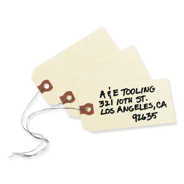 Double Wired Shipping Tags, 11.5 pt Stock, 4.75 x 2.38, Manila, 1,000 Box Discount - Image 5