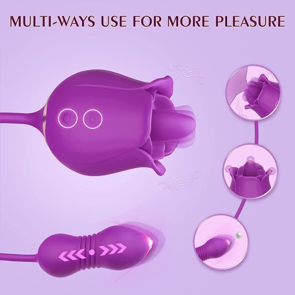 CARMEN | Sohimi 3 in 1 Tongue Licking Rose Toy Vibrator Online Hot Sale - Image 5