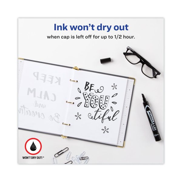 MARKS A LOT Large Desk-Style Permanent Marker, Broad Chisel Tip, Black, Dozen (8888) Hot on Sale - Image 4