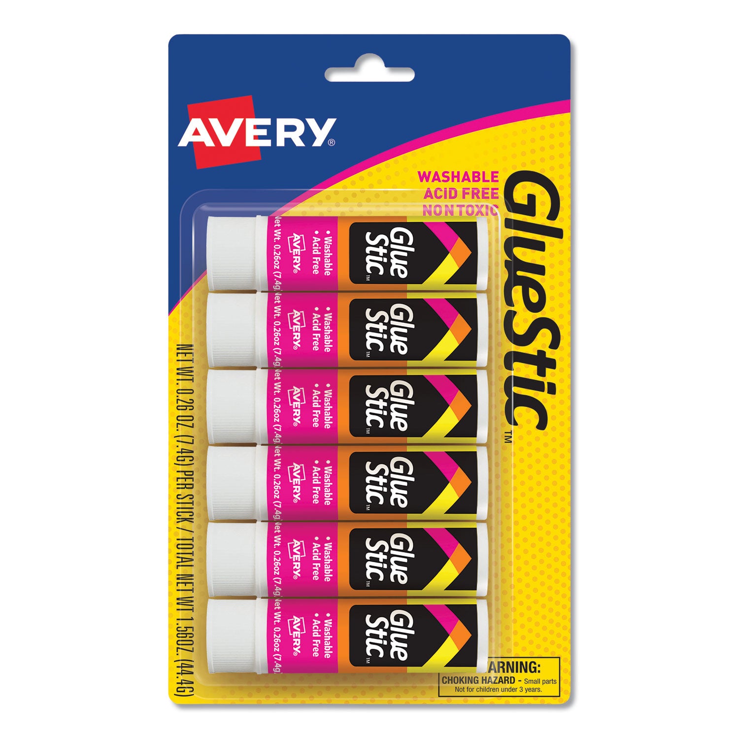 Permanent Glue Stic Value Pack, 0.26 oz, Applies White, Dries Clear, 6 Pack Online