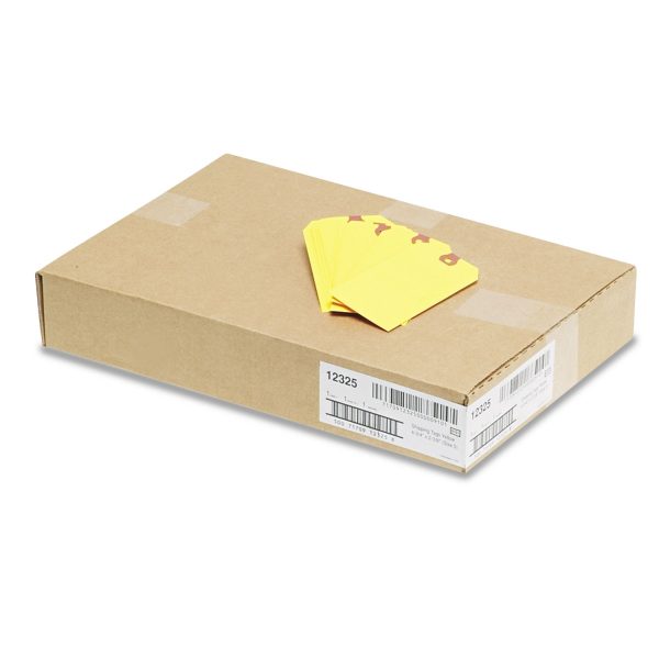 Unstrung Shipping Tags, 11.5 pt Stock, 4.75 x 2.38, Yellow, 1,000 Box For Sale - Image 2