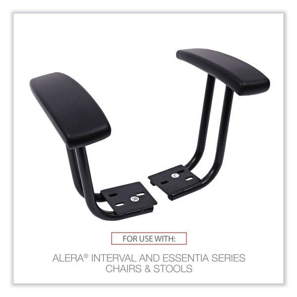 Optional Fixed Height T-Arms for Alera Essentia and Interval Series Chairs, Black, 2 Set Online Hot Sale - Image 3