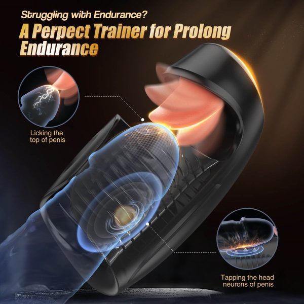 TROI 2 in 1 Tongue Licking and Tapping Penis Trainer Masturbation Toy Discount - Image 2