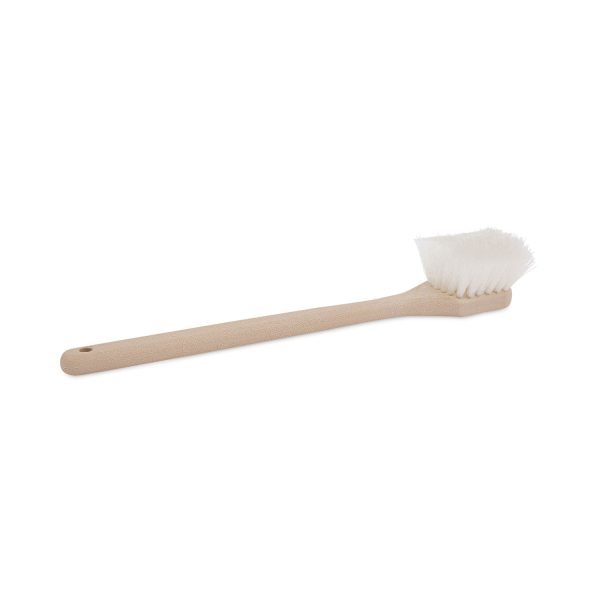 Utility Brush, Cream Nylon Bristles, 5.5  Brush, 14.5  Tan Plastic Handle Cheap