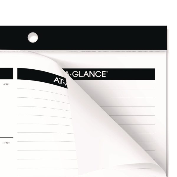Compact Desk Pad, 18 x 11, White Sheets, Black Binding, Clear Corners, 12-Month (Jan to Dec): 2024 For Cheap - Image 4