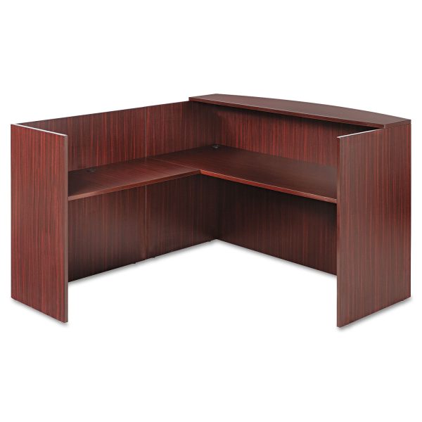 Alera Valencia Series Reception Desk with Transaction Counter, 71  x 35.5  x 29.5  to 42.5 , Mahogany Hot on Sale - Image 4