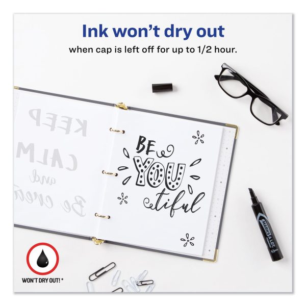 MARKS A LOT Regular Desk-Style Permanent Marker, Broad Chisel Tip, Black, Dozen (7888) Supply - Image 2