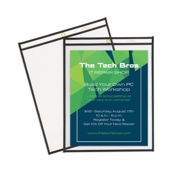 Shop Ticket Holders, Stitched, Both Sides Clear, 75 , 12 x 15, 25 BX For Discount - Image 2