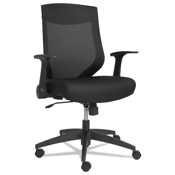 Alera EB-K Series Synchro Mid-Back Flip-Arm Mesh Chair, Supports Up to 275 lb, 18.5 to 22.04  Seat Height, Black Cheap