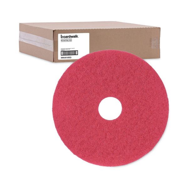 Buffing Floor Pads, 16  Diameter, Red, 5 Carton Online Sale - Image 5