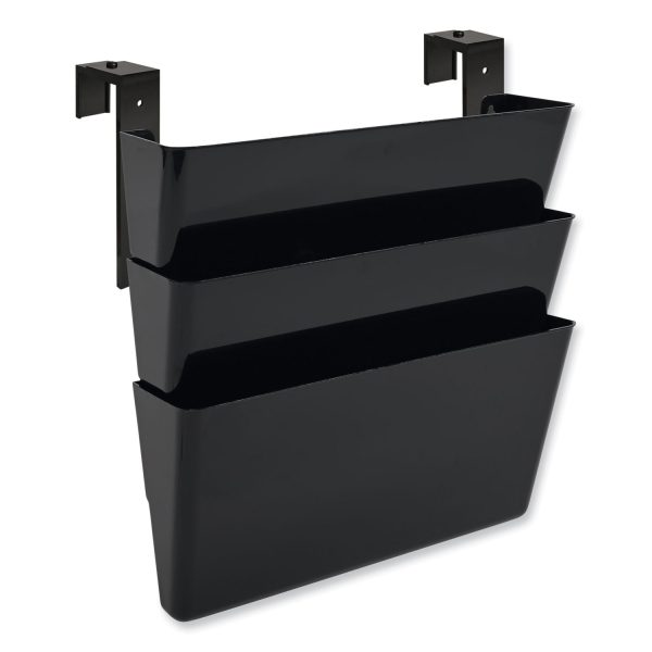 DocuPocket Stackable Three-Pocket Partition Wall File, 3 Sections, Letter Size, 13  x 4 , Black Cheap - Image 2